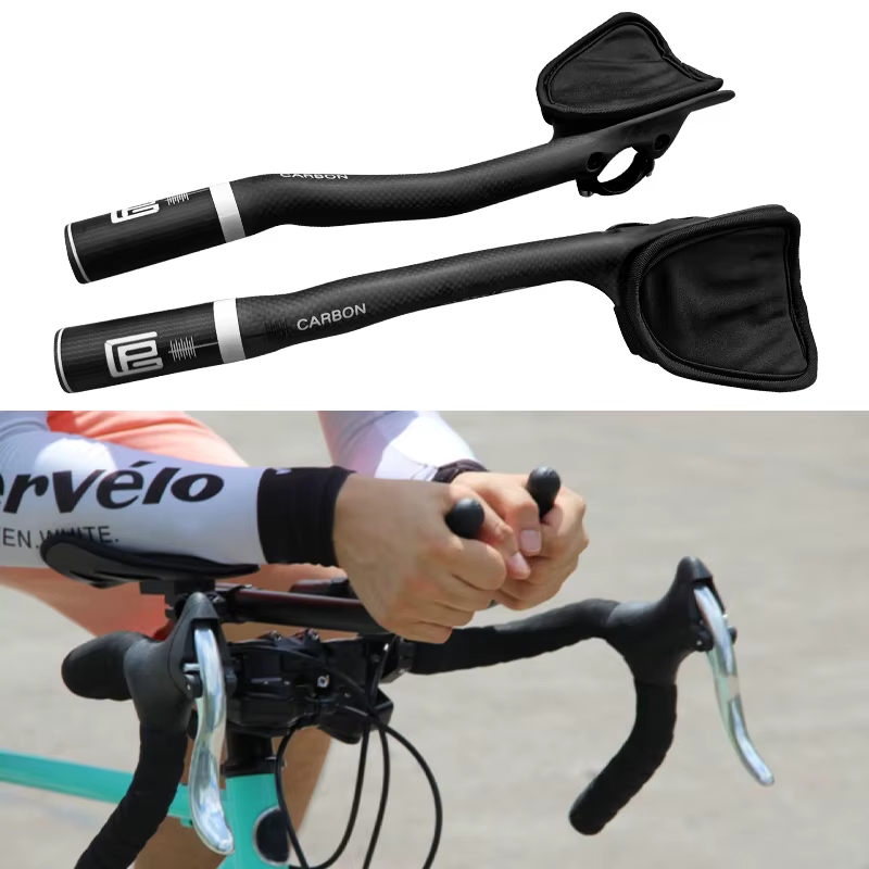 Guidon de vélo de route entièrement en Fiber de carbone, repose-autoroute, guidon Aero Carbon TT, ba