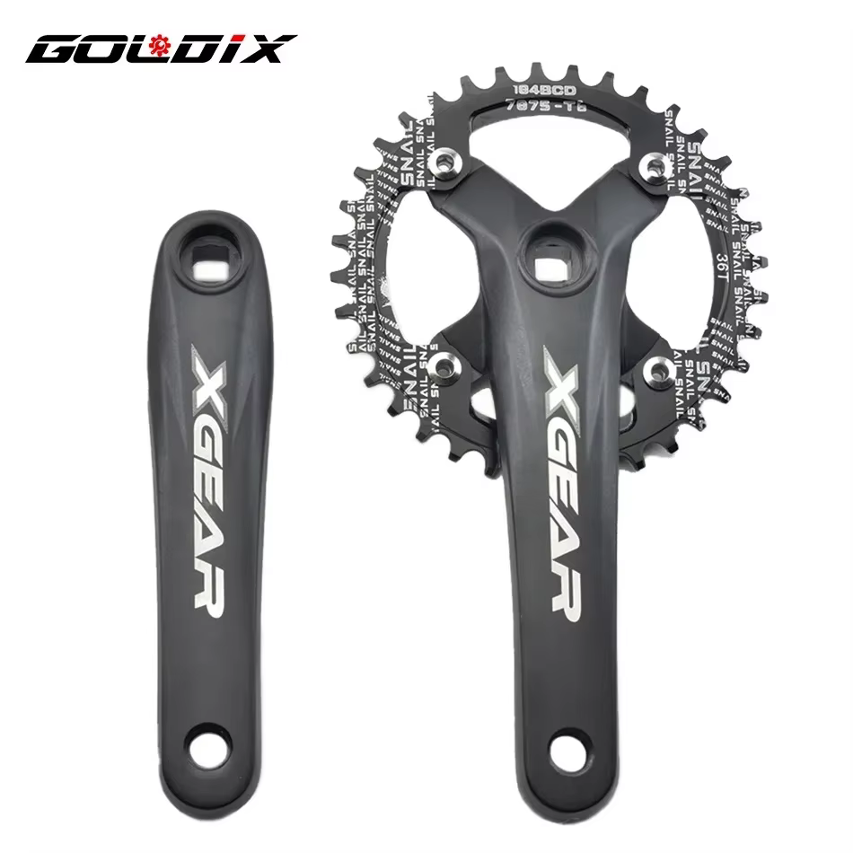 GOLDIX – pédalier de vélo à trou carré 104BCD, plateau unique forgé en alliage d'aluminium, longueur
