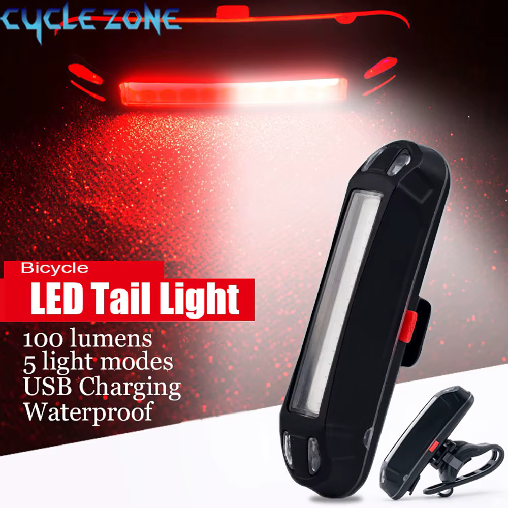 Lumière de frein de vélo Flash Usb Feu arrière Dossier Vélo Télécommande sans fil de sécurité de vél