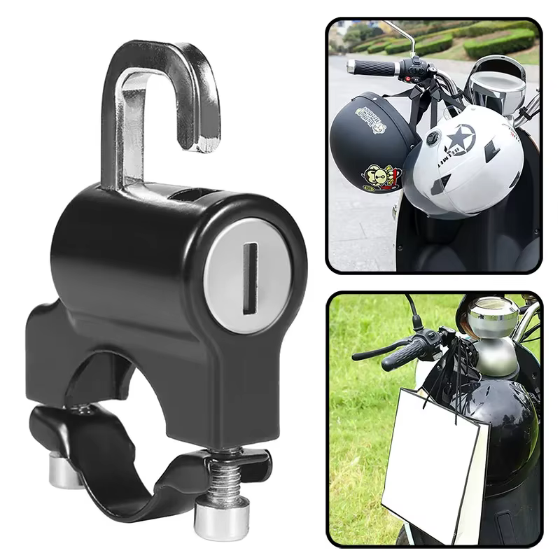 Verrou multifonctionnel pour casque de vélo électrique, antivol, fixation sur la tête du vélo, verro