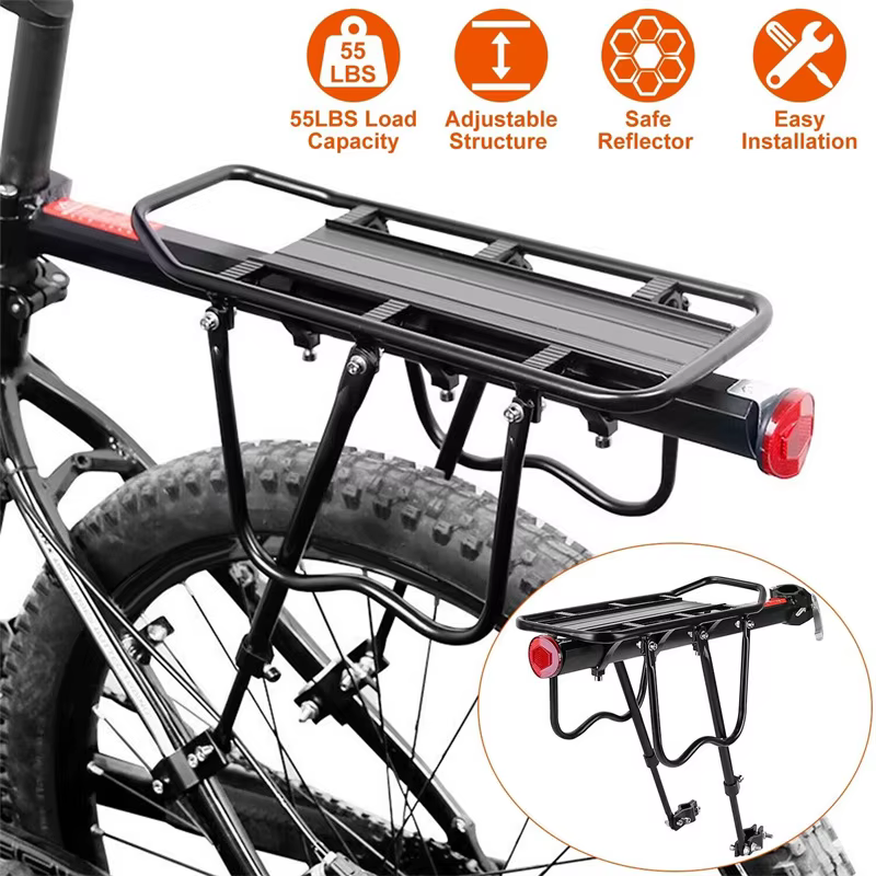 Porte-bagages arrière pour vélo en alliage d'aluminium, support de bagages à dégagement rapide pour 