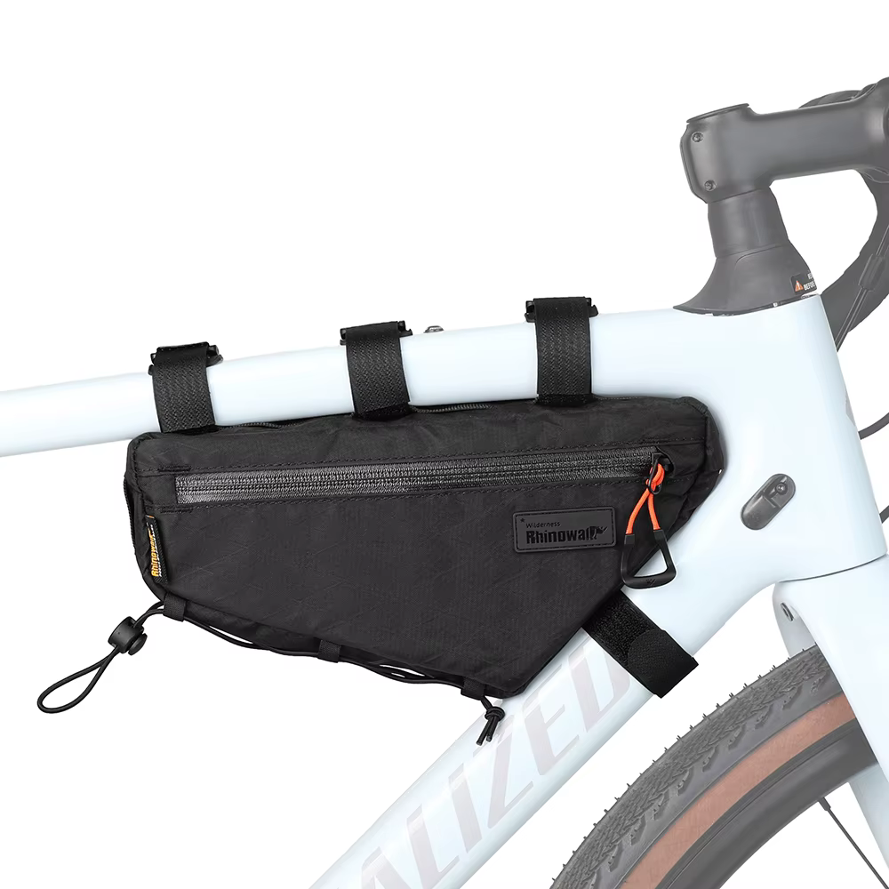 Rhinowalk Sac de Cadre Vélo 1,7L Bikepacking Sac Triangle Sous Tube pour VTT Gravel Route Pochette d