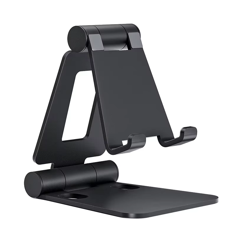 Support de téléphone portable double pliant en aluminium, support de téléphone de bureau pliable ent