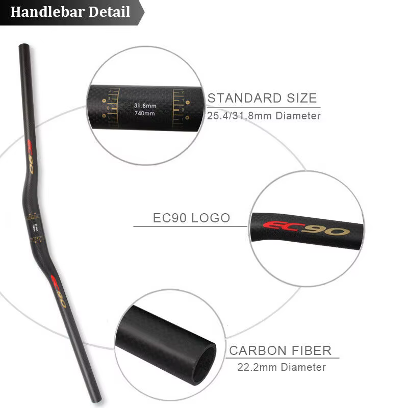 EC90-Guidon VTT ultraléger en fibre de carbone, dimensions 25.4/31.8mm, dimensions 660/680/700/720/7
