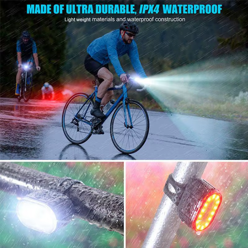 Feux de vélo LED lampe de vélo USB Rechargeable vélo avant et arrière feu avant feu arrière vélo lan