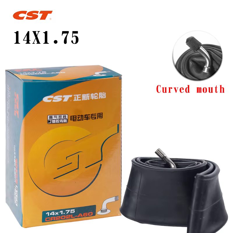 CST 14 16 18 20 "pneus de vélo électrique 14X2.50 buse de gaz courbée chambre à air en caoutchouc de