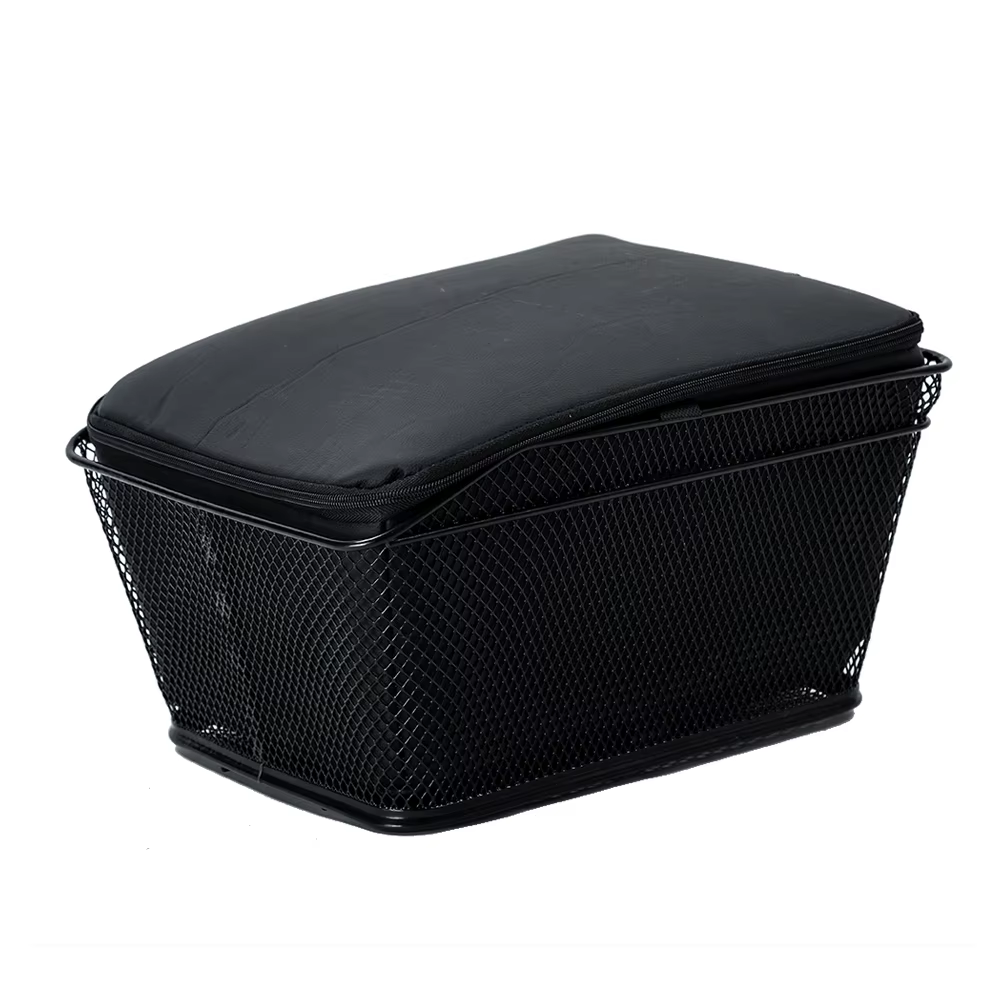 Panier de vélo grande capacité, résistant à l'eau, haute capacité de charge, panier arrière en métal
