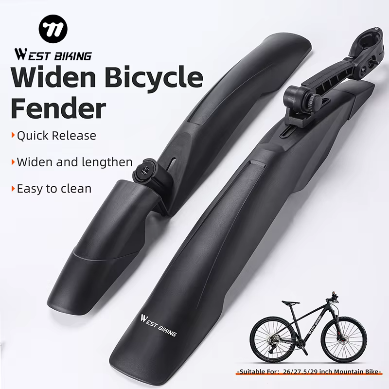 WEST BIKING – garde-boue de vélo large à dégagement rapide pour 26/27, 5/29 pouces, protection de cy