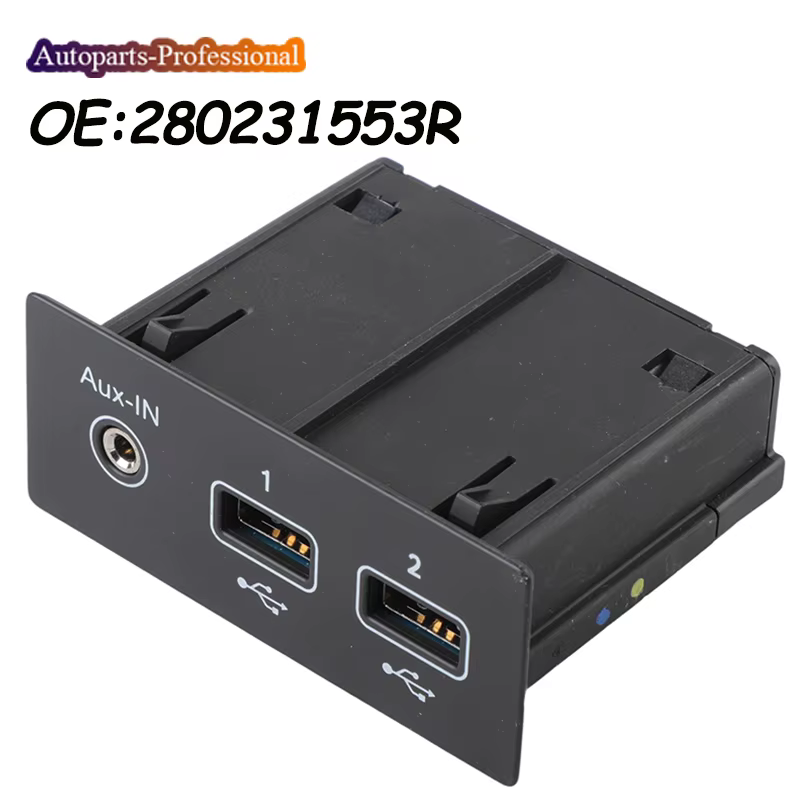 Accessoire Auto de voiture 280231553 Prises USB R et prise AUX adaptées pour Renault Mk5 CLIO 19-21
