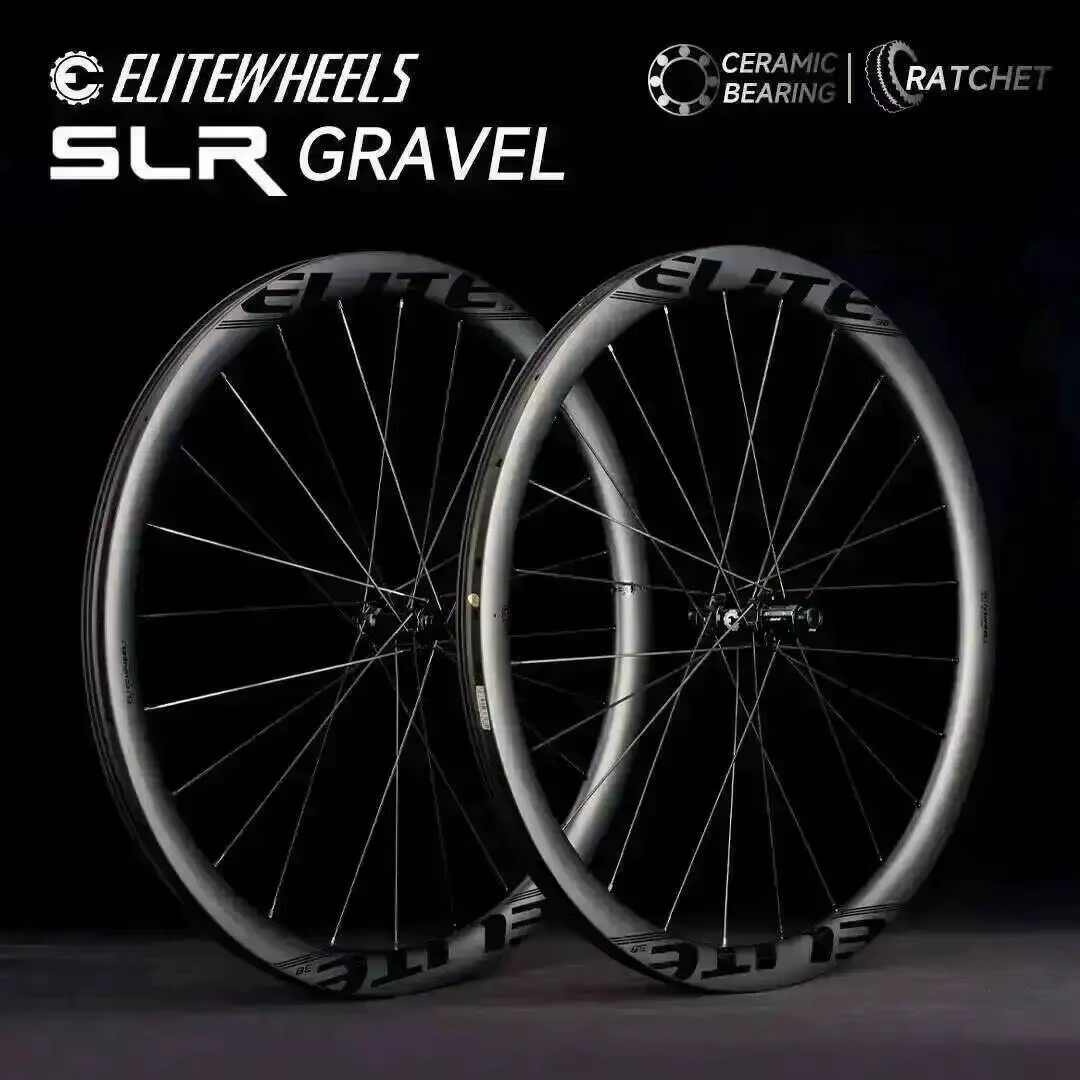 Jeu de roues en carbone ELITEWHEELS SLR GRAVEL, système à cliquet 36T, frein à disque, cyclocross, r