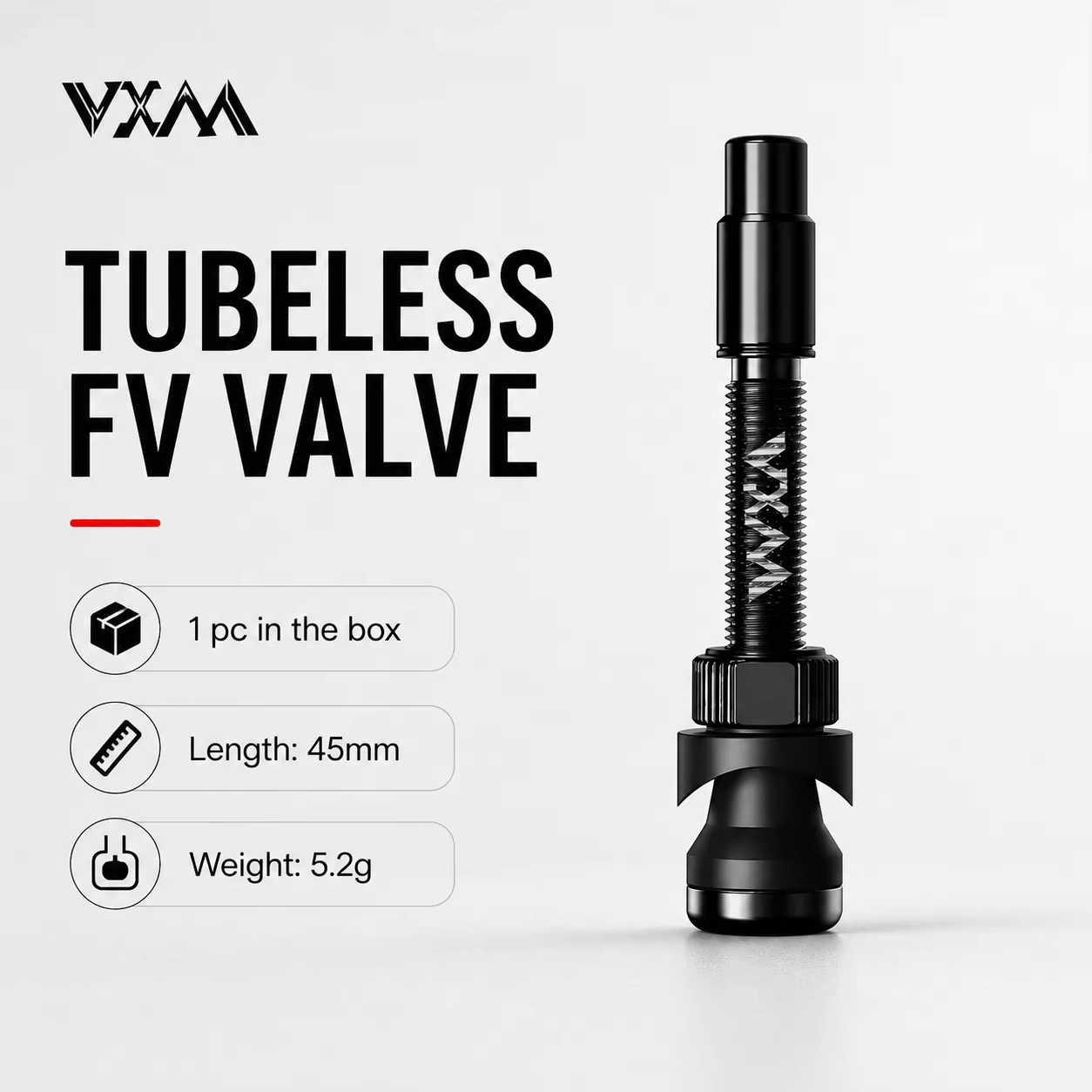 Valves tubeless VXM 45 65 85 mm en alliage d'aluminium, têtes Presta, noyaux amovibles, pour vélos d