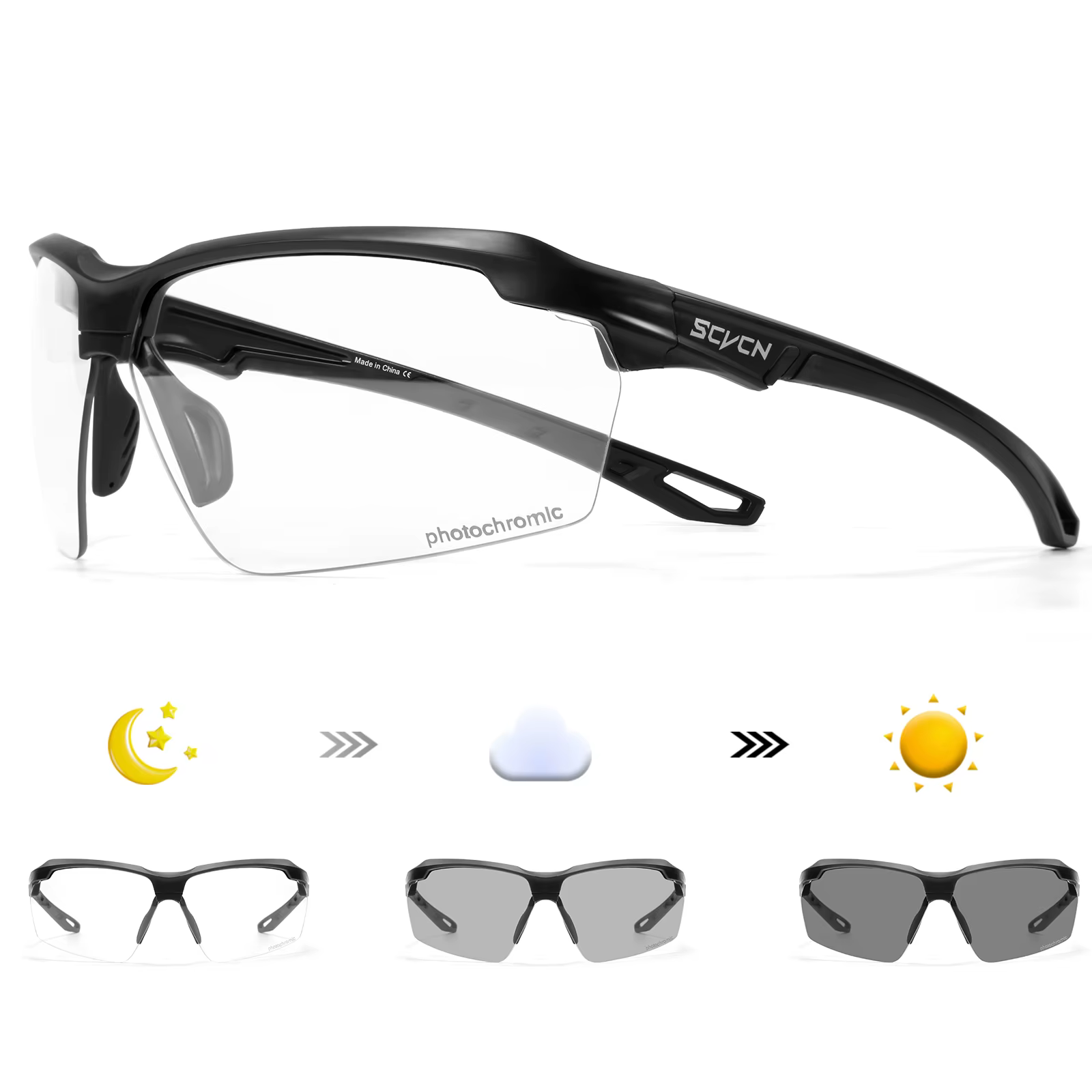 SCVCN lunettes de cyclisme photochromiques hommes vtt lunettes de soleil de cyclisme femmes lunettes