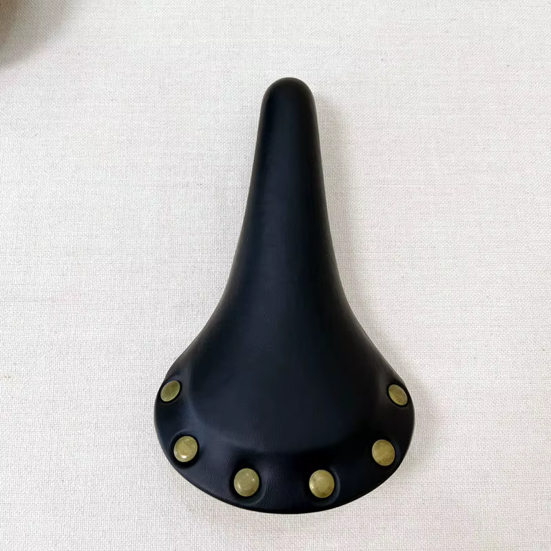 Selle de vélo vintage rivetée marron, confortable et souple, pour vélo à vitesse fixe et vélo pliant