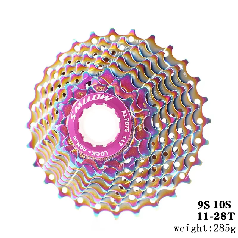 Vélo de route 9 10 vitesses 11-28T Cassette arc-en-ciel CNC vélo de gravier roue libre 9s 10s pignon