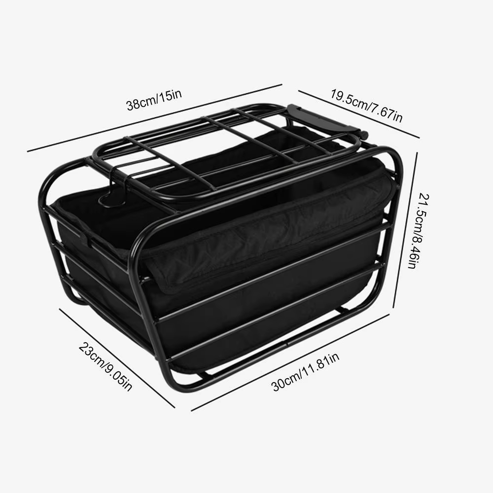 Panier de vélo en acier carbone robuste, panier fermé pour animaux de compagnie et panier de transpo