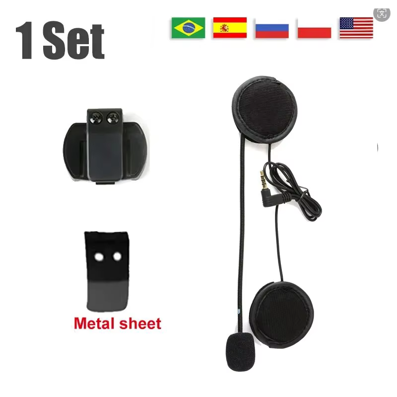 Accessoire pour casque EJEAS V6 PRO, clip pour écouteurs, Interface 3.5mm, microphone, haut-parleur,