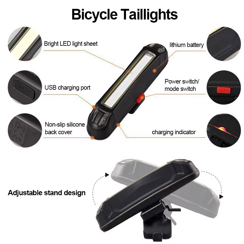 Lumière de vélo USB Rechargeable vtt lampe avant phare lampe de poche éclairage de vélo lampe de poc