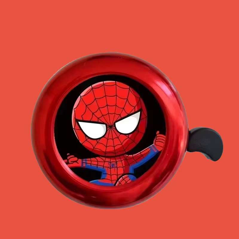 Sonnette de vélo pour enfants, héros d'animation Spider Man Iron Man, alarme sonore de sécurité, kla
