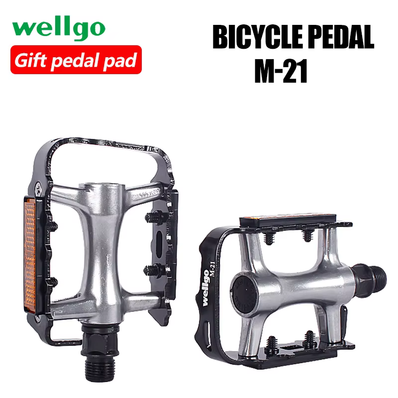 Pédales de vélo de montagne WELLGO M-21, pédales VTT en alliage d'aluminium, accessoires antidérapan