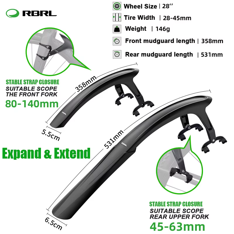 RBRL garde-boue de vélo 700c garde-boue de vélo de route à dégagement rapide garde-boue de vélo de g