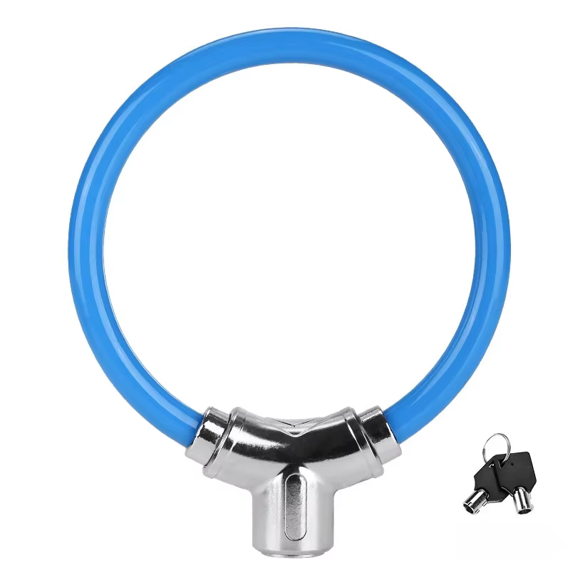 Cadenas portable à anneau en alliage d'aluminium épaissi pour vélo de montagne, antivol avec 2 clés,