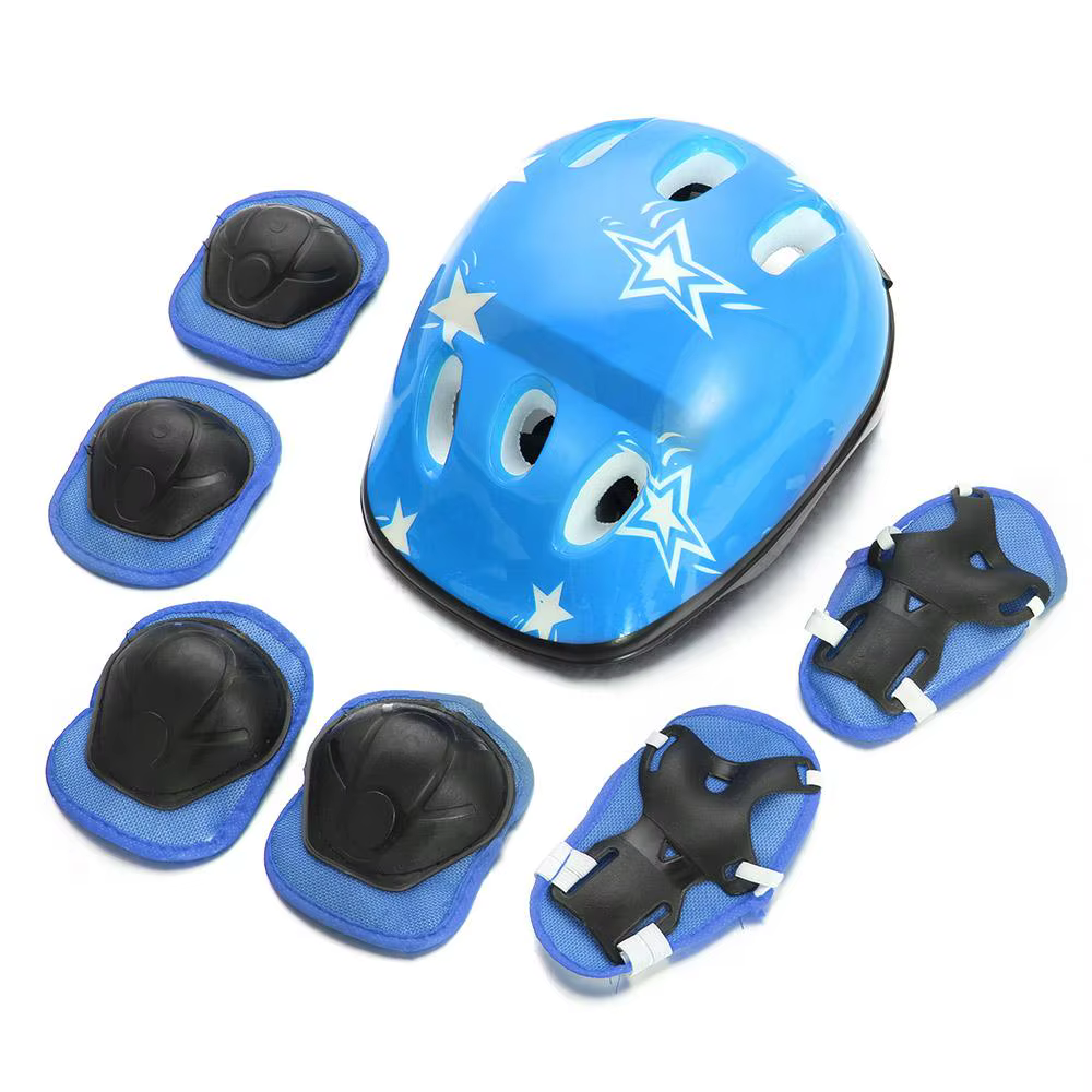 Ensemble d'équipement de protection de vélo pour enfants, genouillères et coudières, casque pour enf