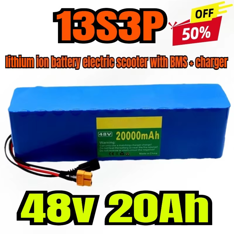 Nouveau 48v 20Ah 1000w 13S3P 20000mah batterie lithium-ion 54.6v batterie lithium-ion scooter électr