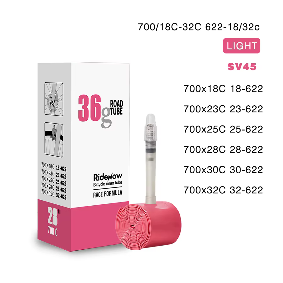 RideNow chambre à air de vélo ultralégère 700 700C 18 25 28 32 pneu de vélo de route TPU 45/65/85mm