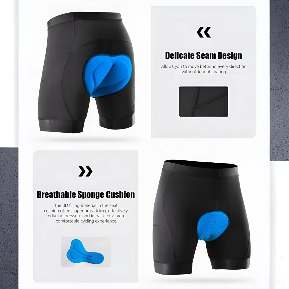 Short de cyclisme performant pour hommes avec coussinet 3D, short de vélo respirant à séchage rapide