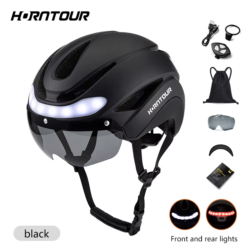 Horntour casque de vélo Ride LED lumières course casque de vélo de route hommes et femmes Sports de 