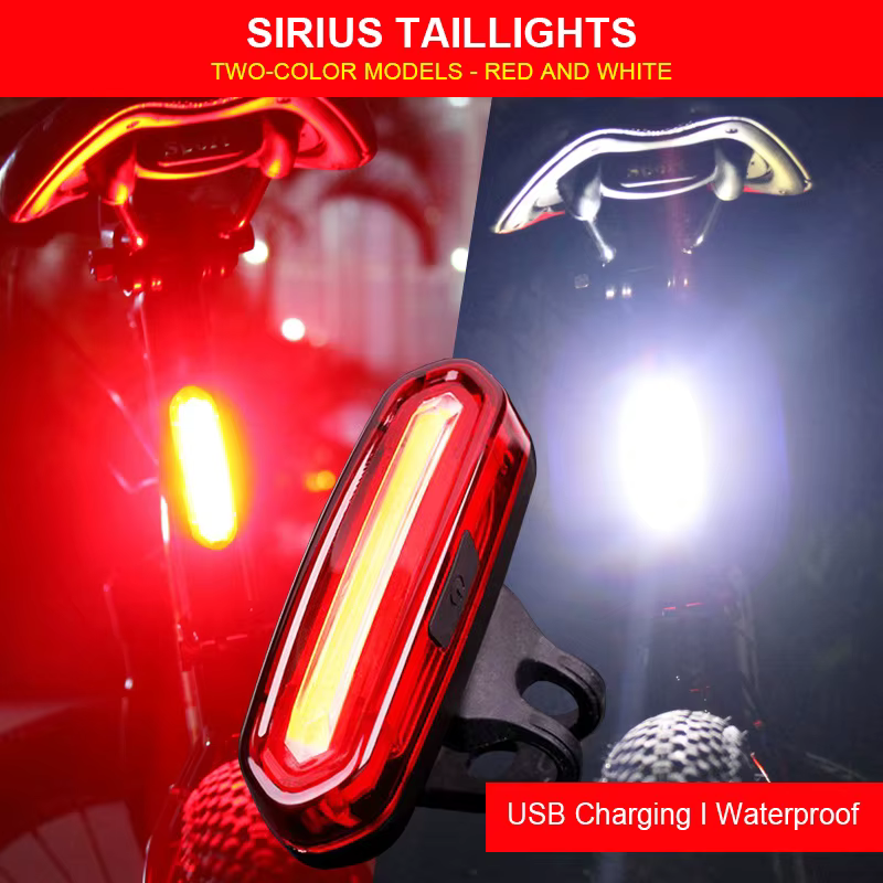 Feu arrière de vélo LED étanche, feu avant et arrière de vélo, Rechargeable par USB, pour équitation