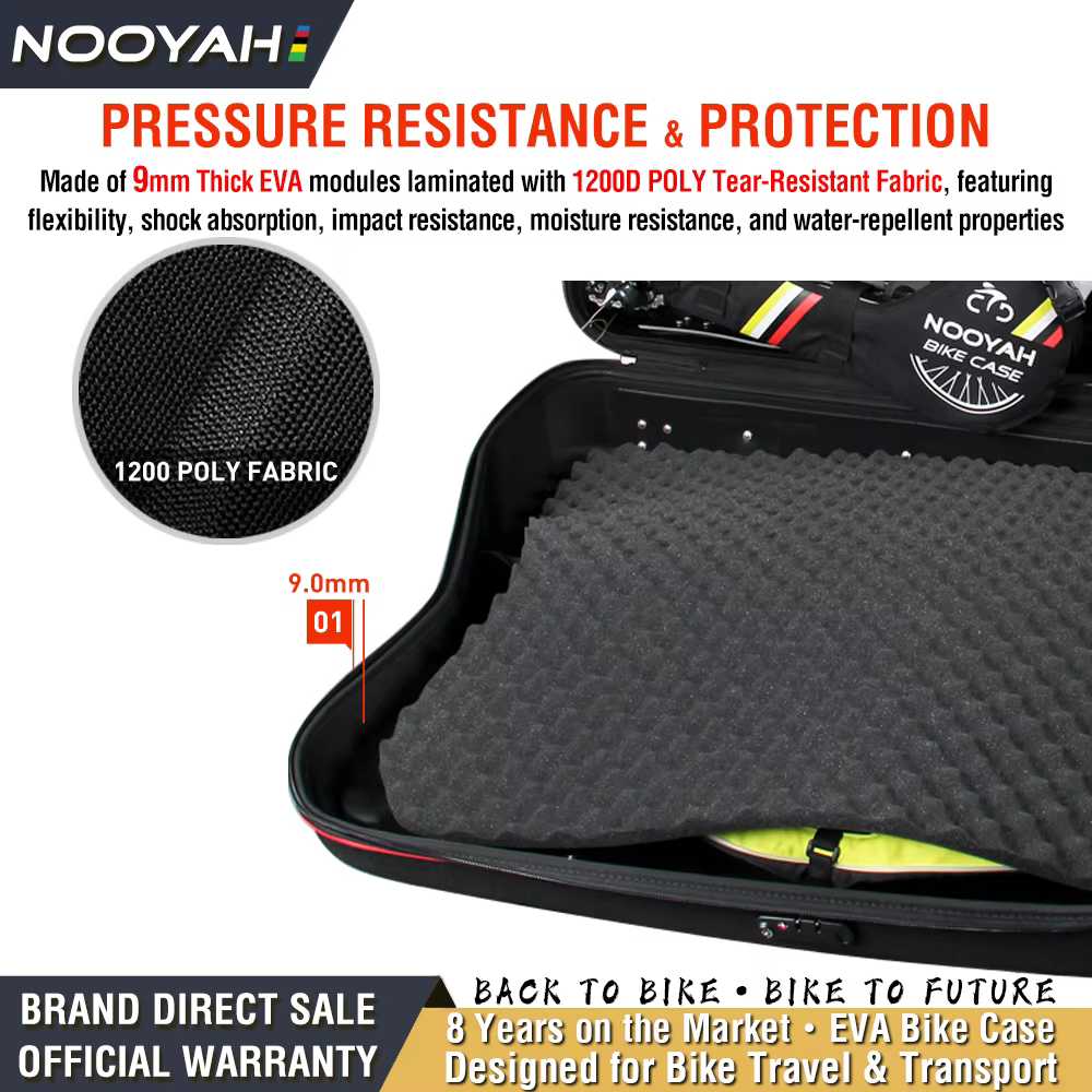 NOOYAH Étui de Voyage pour Vélo EVA Sac de Vélo pour Transport Vélo EVA Hard-Shell Accessoires de Vé