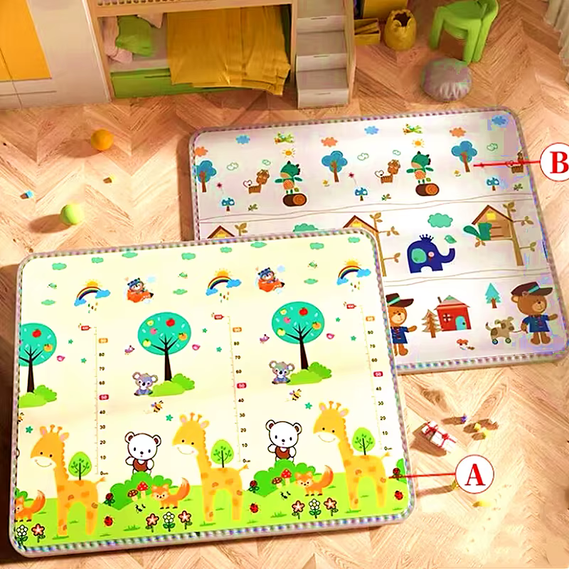 Tapis de jeu pliable 200x180/180x120/180x150cm pour enfants, tapis de sécurité épais et convivial po