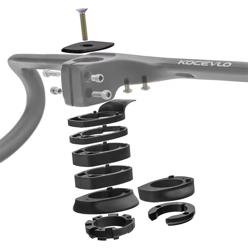 KOCEVLO-Guidon de vélo de route entièrement en carbone, intégré avec tige, acheminement interne des