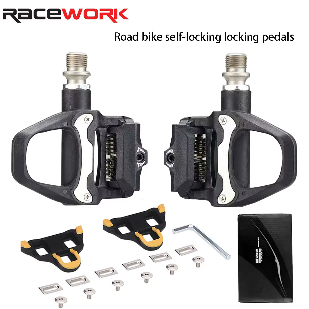 Pédales autobloquantes pour vélo de route RACEWORK R26, compatibles avec le système SPD, poids plus 