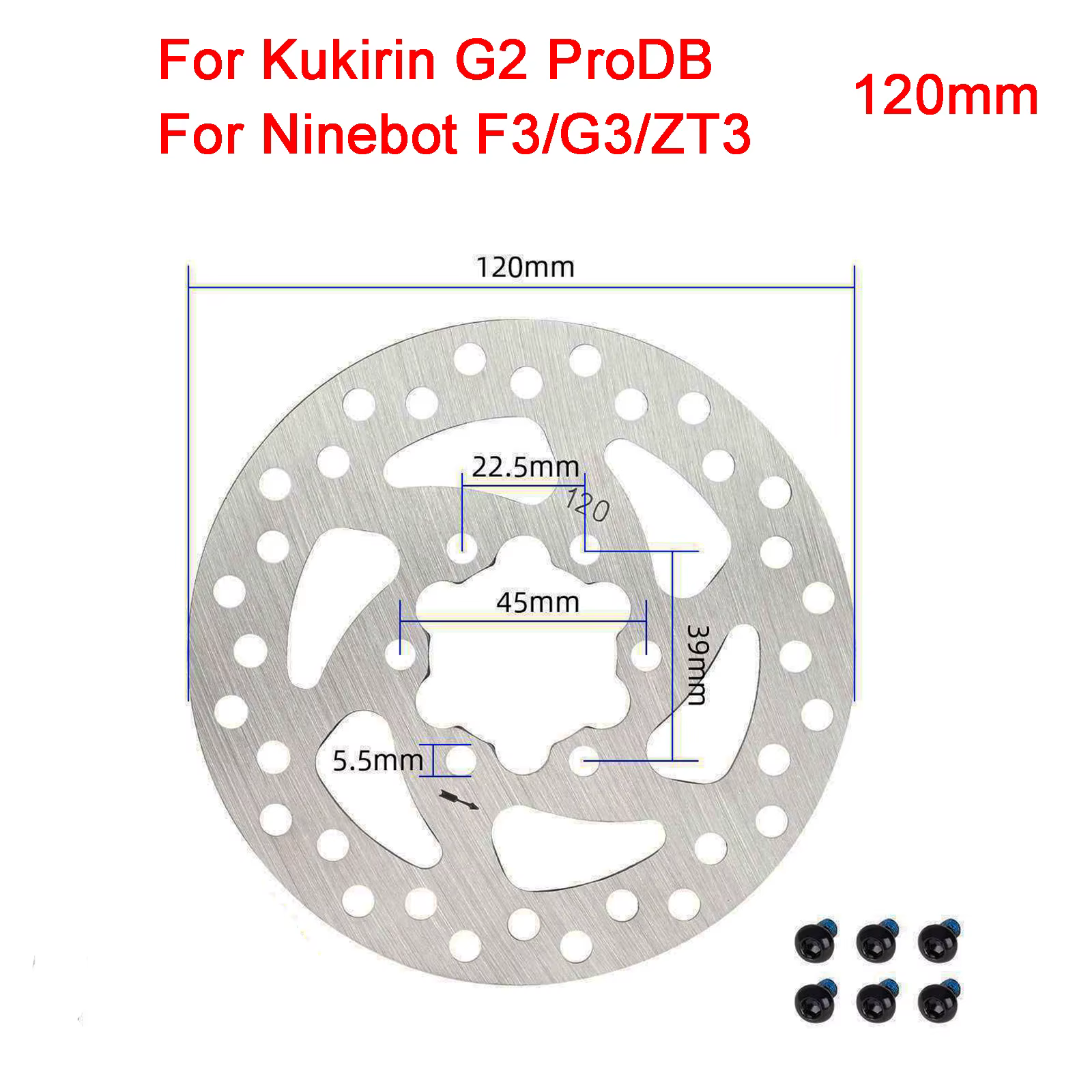 Disque de frein pour scooter électrique, compatible avec les scooters KukirinG2/G4/G3/G2 Maste/G3 Pr