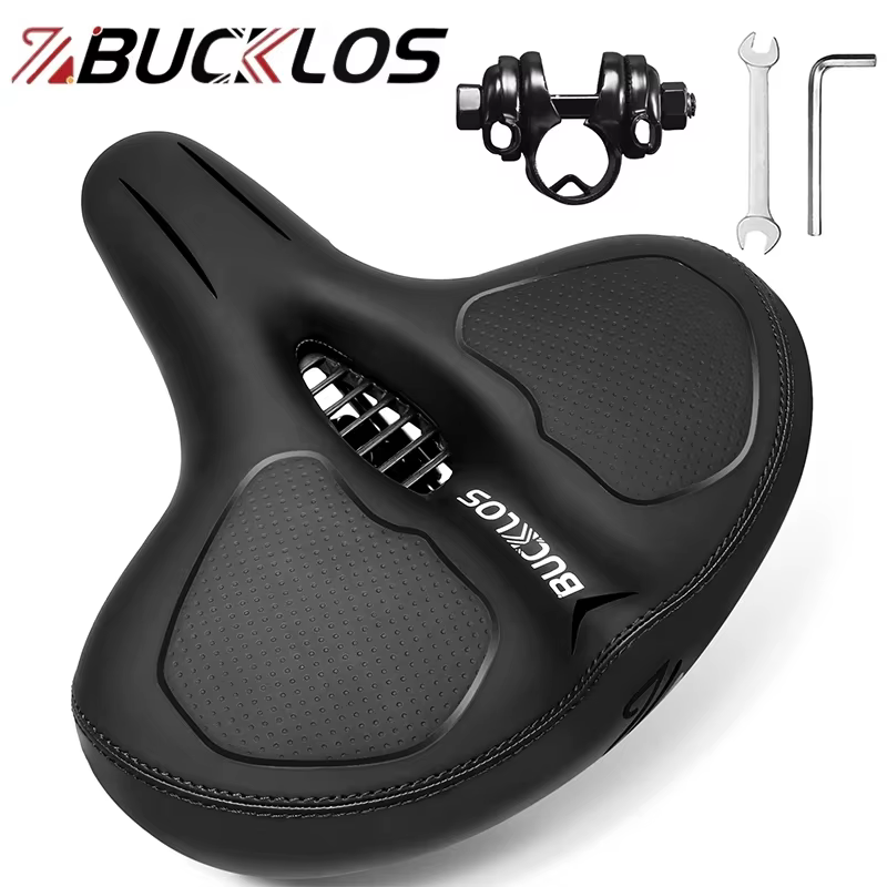 BUCKLOS selle de vélo surdimensionnée absorption des chocs élargir épaissir selle de vélo ergonomiqu