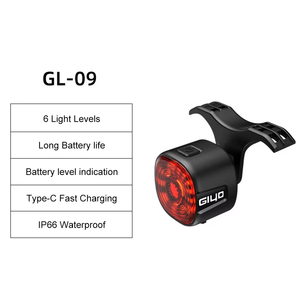 GlYO Feu arrière de vélo - Intelligent avec détection de freinage automatique / Option non intellige