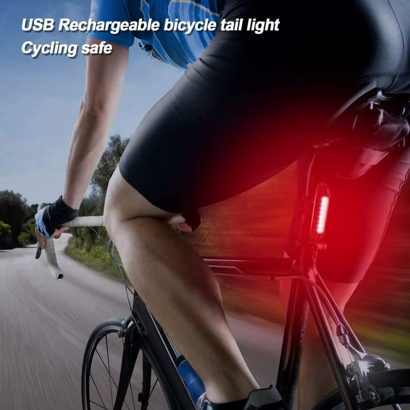 Feu arrière de vélo étanche, Rechargeable par USB, lampe d'avertissement de sécurité, accessoires cl