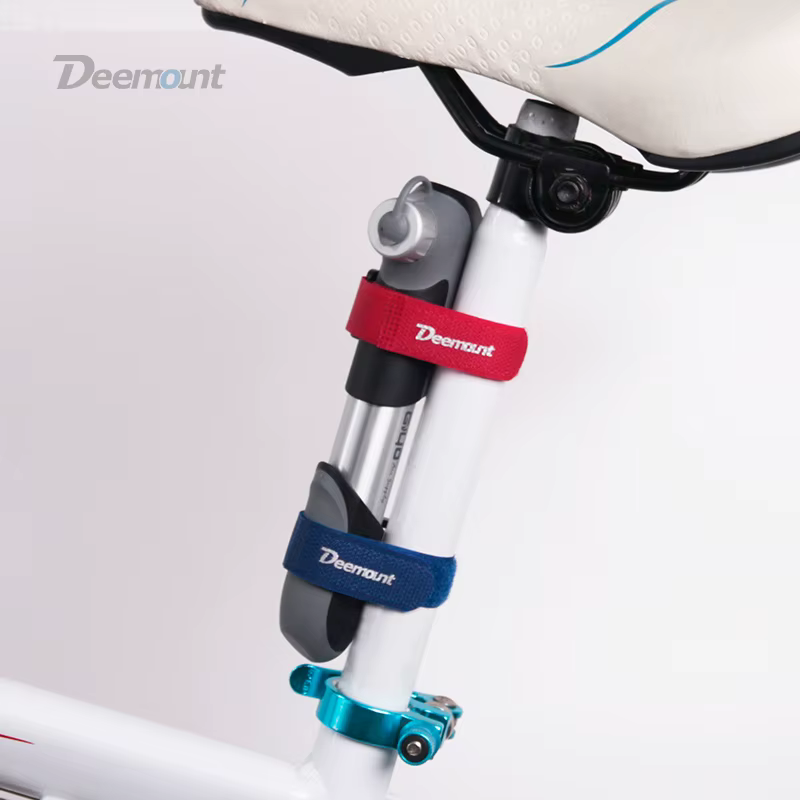 Deemount 4 pièces vélo Nylon crochet/boucle ruban auto-adhésif sangle vélo câble fil cravate pompe b