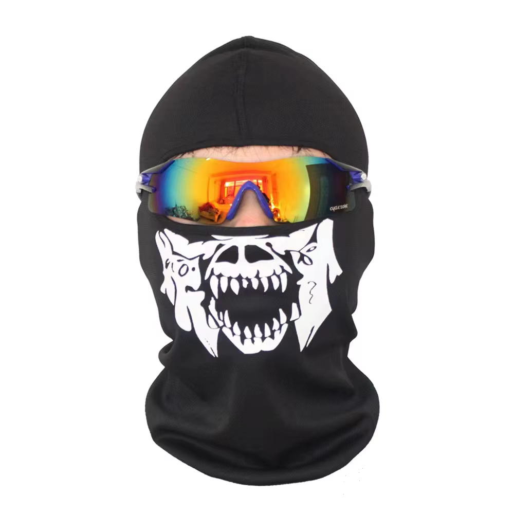 Cagoule imprimé tête de vélo, 1/2/3/4/5 pièces, chapeau de moto, masque complet, coupe-vent, tête de