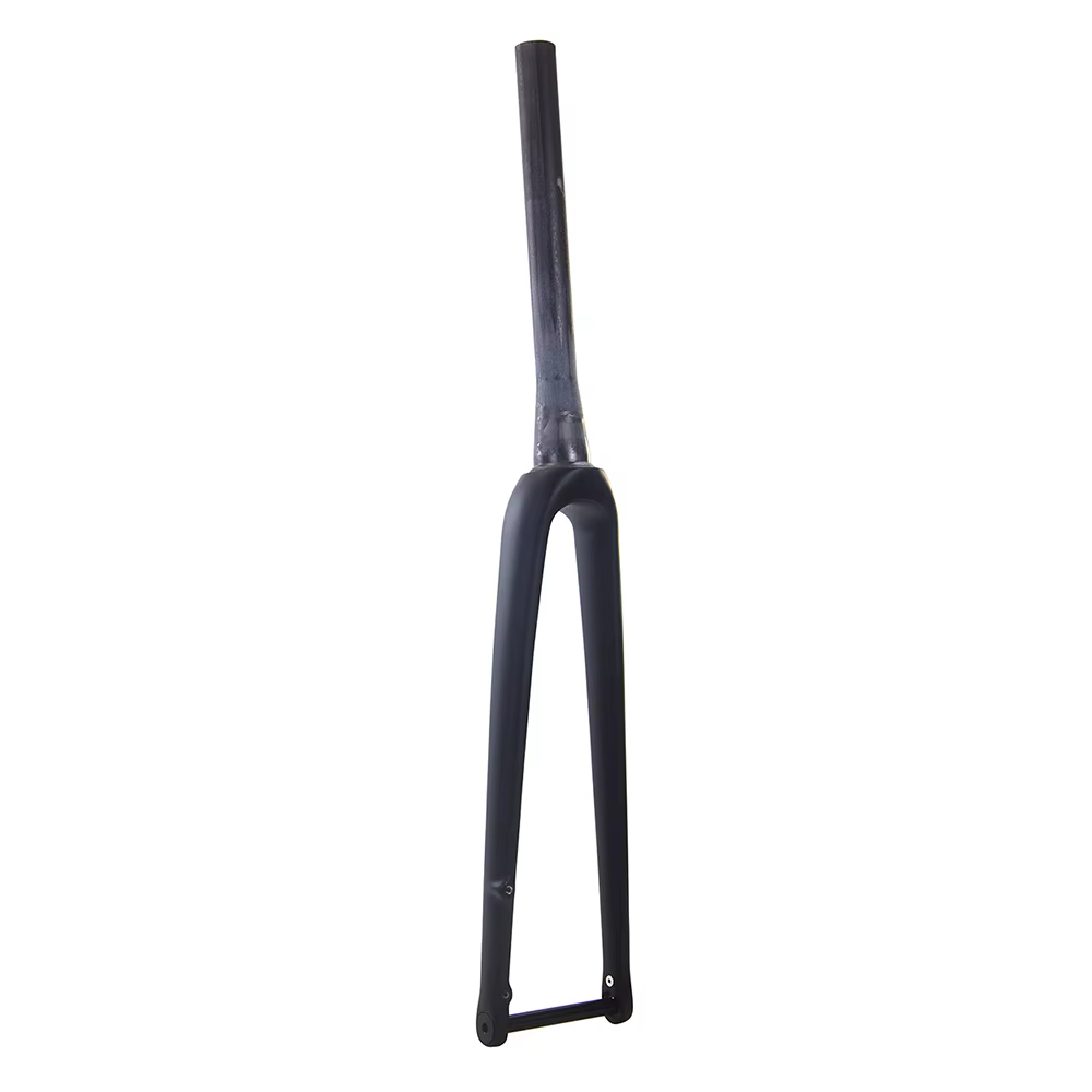 Fourche de vélo de route rigide en carbone, 700c 28.6mm 1 1/8 conique 1 1/2 axe traversant 100x12mm,