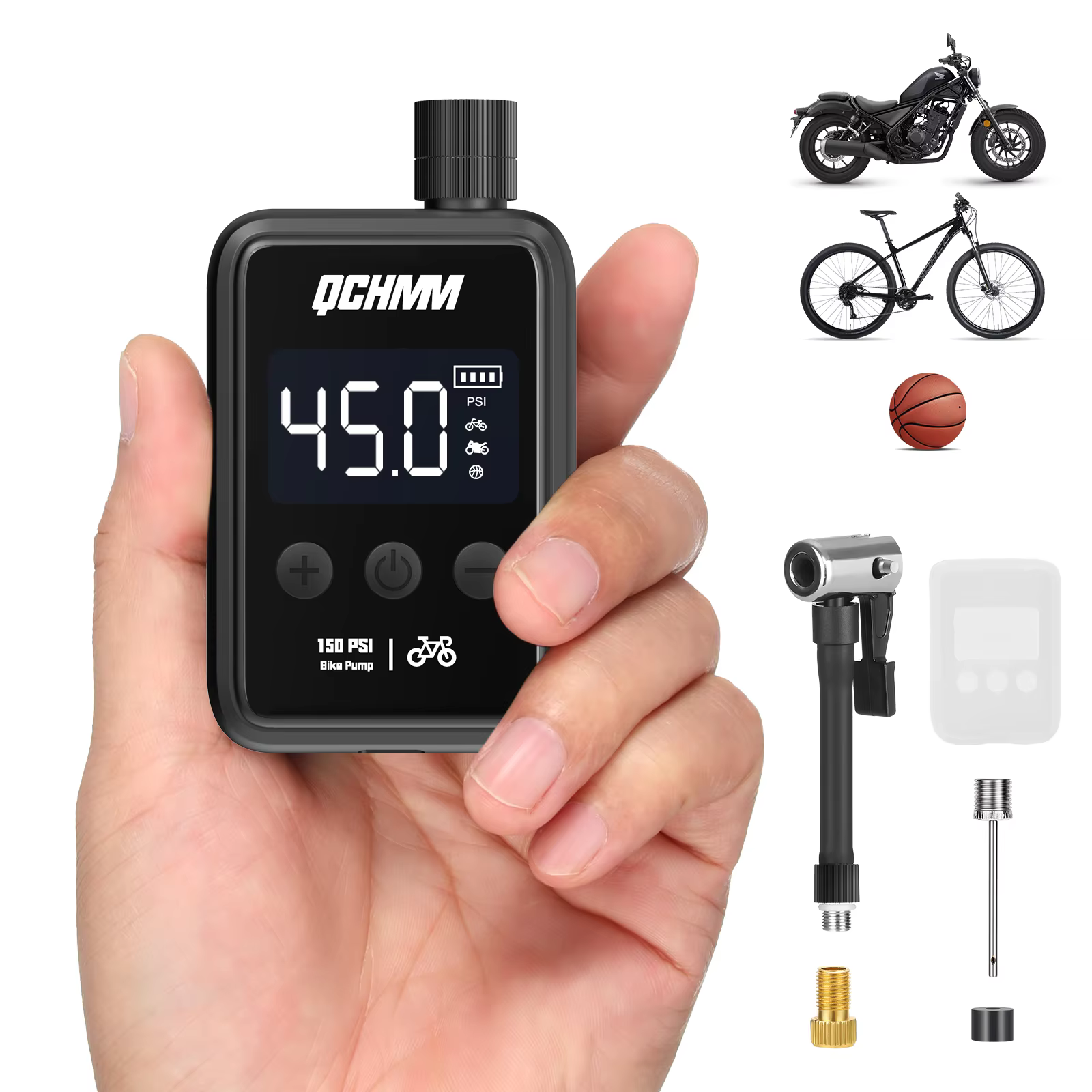 Mini pompe à vélo, pompe à vélo électrique avec manomètre numérique LCD, pompe à air de vélo Ultra p