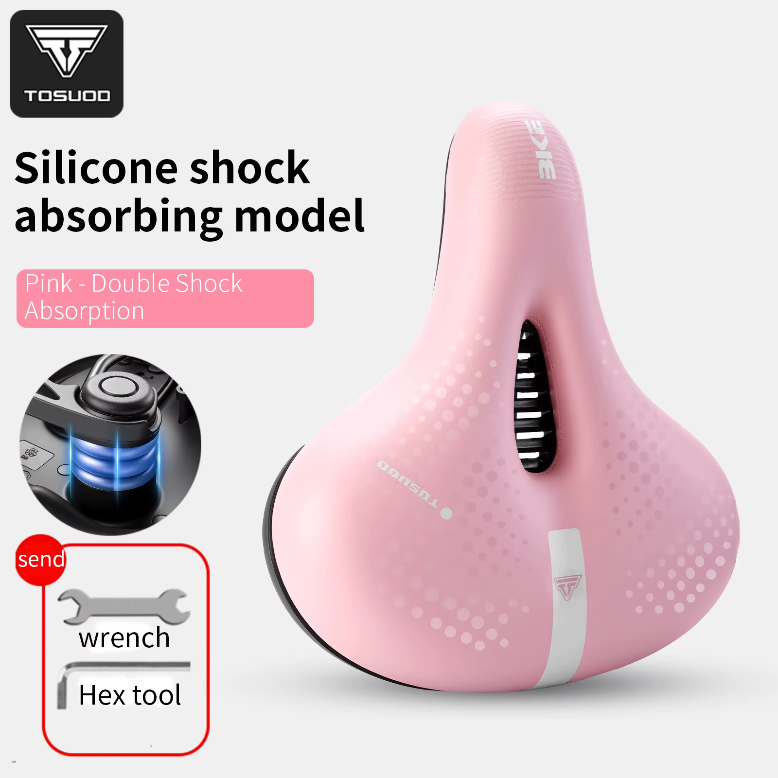 TOSUOD Selle de vélo confortable s'adapte aux hanches coussin de siège de vélo imperméable double Ab