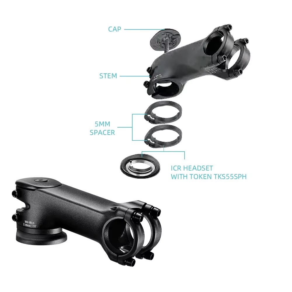 Tige de guidon RYET 31,8 mm 35 mm 80-120 mm en alliage forgé pour VTT et vélo de route avec entretoi