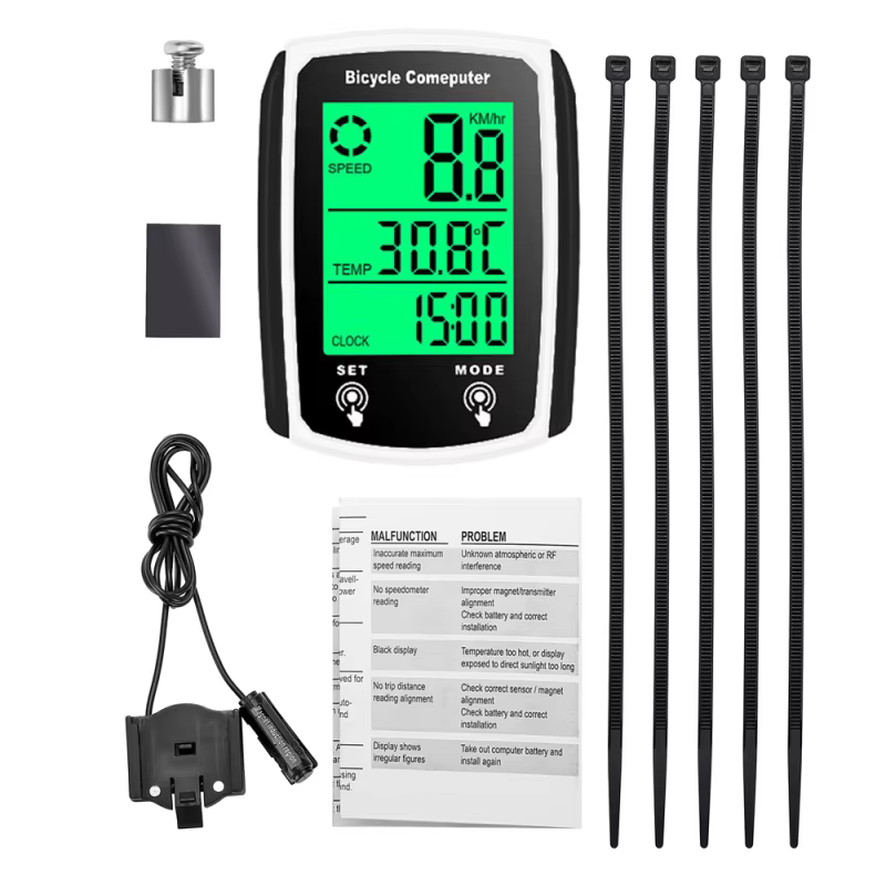 Compteur de vitesse numérique LED pour vélo, écran tactile, étanche avec rétroéclairage, pour vélo d