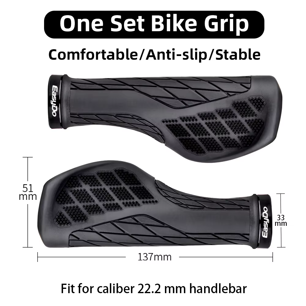 RBRL-Poignées de vélo anti-aldes ergonomiques en caoutchouc souple, éblles chocs