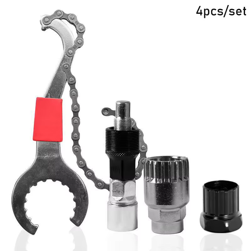Kit d'outils de réparation de vélo 4 pièces, outil robuste pour retirer le volant, coupe-chaîne pour