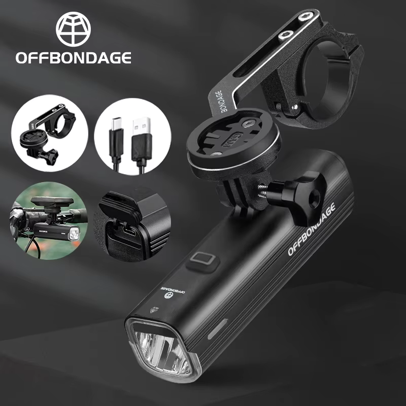 OFFBONDAGE vélo avant lumière étanche à la pluie USB Rechargeable vélo lumière 1000LM cyclisme phare