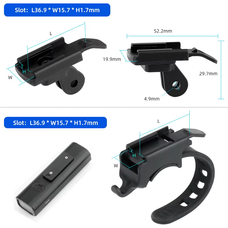 Support de phare de vélo avec Interface Gopro, support de lampe LED pour vtt, pour Rockbros QD-250 Y
